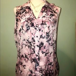 Tahari multi-color blouse